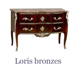 The Loris Bronzes model of Louis XV chest of drawers is made from cherrywood